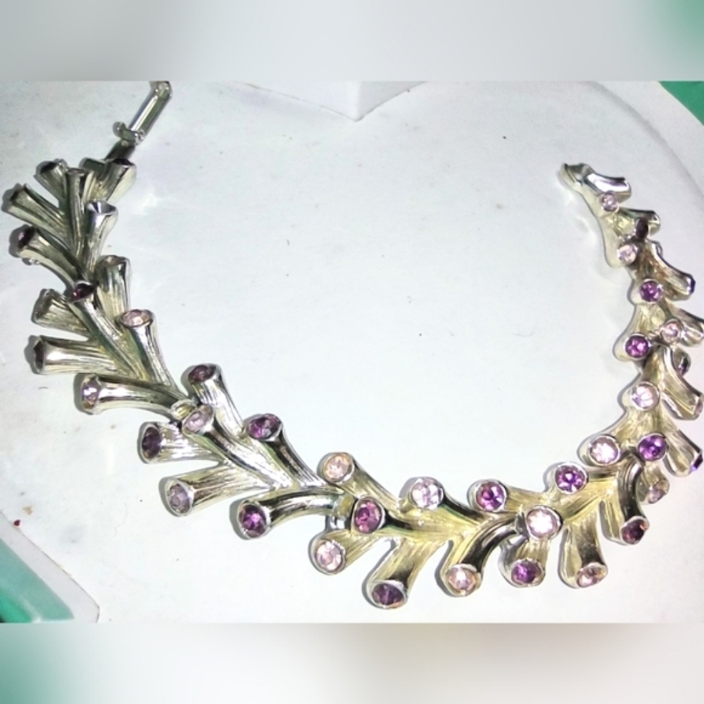 Vintage Bracelet with Purple Amethyst Stones